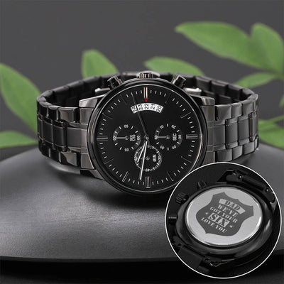 Engraved Watch We've Got Your Six (Charcoal Black) – Men's Watch