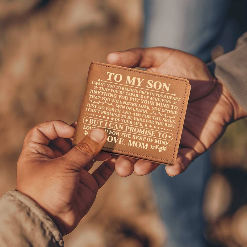 To My Son Promise (Yellow) – Leather Wallet